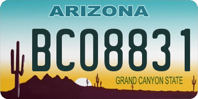 AZ license plate BCO8831