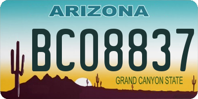 AZ license plate BCO8837