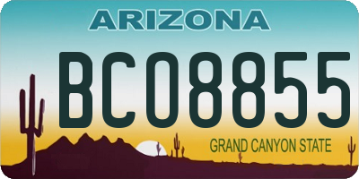 AZ license plate BCO8855