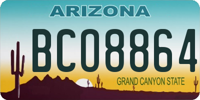 AZ license plate BCO8864