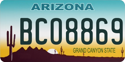 AZ license plate BCO8869