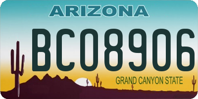 AZ license plate BCO8906