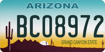 AZ license plate BCO8972