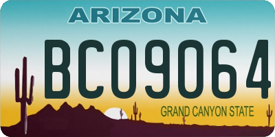 AZ license plate BCO9064