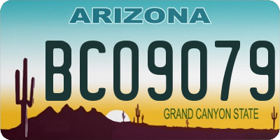 AZ license plate BCO9079