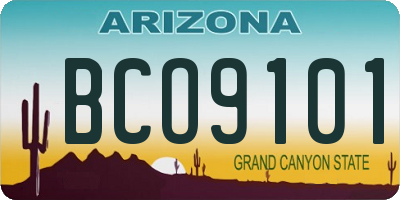 AZ license plate BCO9101