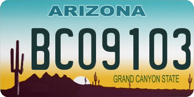 AZ license plate BCO9103