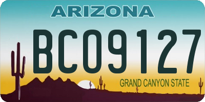 AZ license plate BCO9127