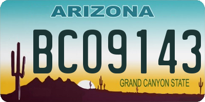 AZ license plate BCO9143