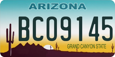 AZ license plate BCO9145