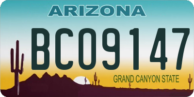 AZ license plate BCO9147