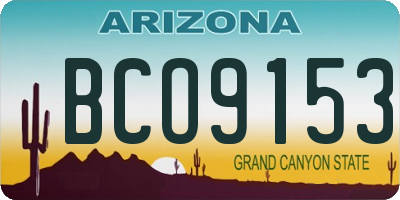 AZ license plate BCO9153