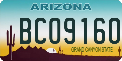 AZ license plate BCO9160