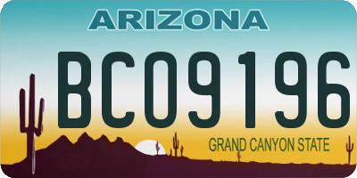 AZ license plate BCO9196