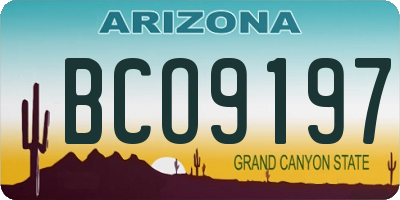 AZ license plate BCO9197