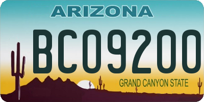 AZ license plate BCO9200