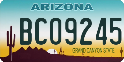 AZ license plate BCO9245