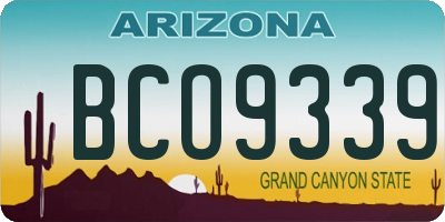 AZ license plate BCO9339