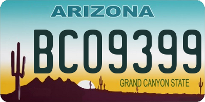 AZ license plate BCO9399