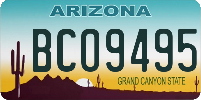 AZ license plate BCO9495