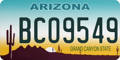 AZ license plate BCO9549