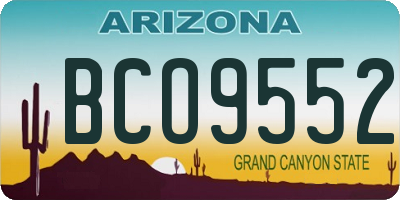 AZ license plate BCO9552