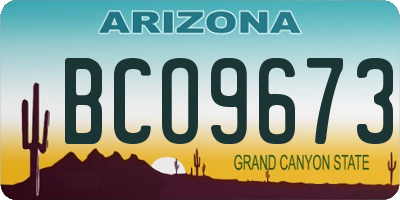 AZ license plate BCO9673