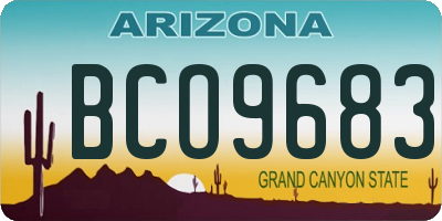 AZ license plate BCO9683