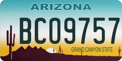 AZ license plate BCO9757