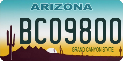 AZ license plate BCO9800