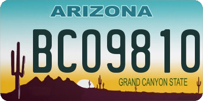 AZ license plate BCO9810