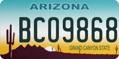 AZ license plate BCO9868