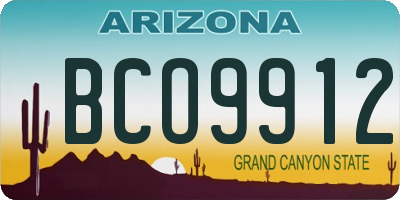 AZ license plate BCO9912