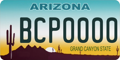 AZ license plate BCP0000