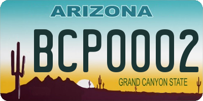 AZ license plate BCP0002