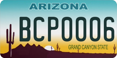 AZ license plate BCP0006