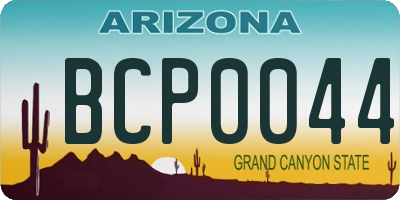 AZ license plate BCP0044