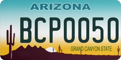 AZ license plate BCP0050