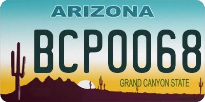 AZ license plate BCP0068