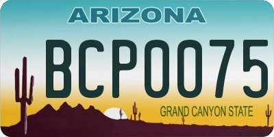 AZ license plate BCP0075