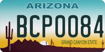 AZ license plate BCP0084