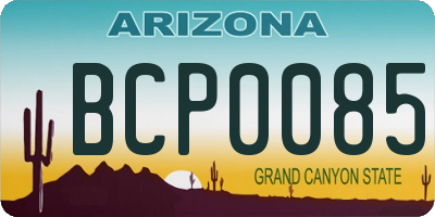 AZ license plate BCP0085