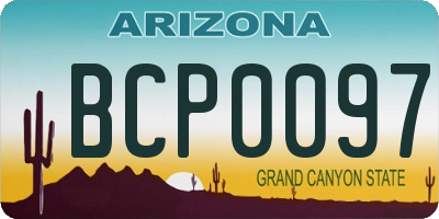 AZ license plate BCP0097