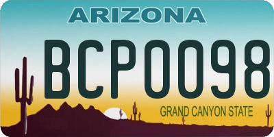 AZ license plate BCP0098