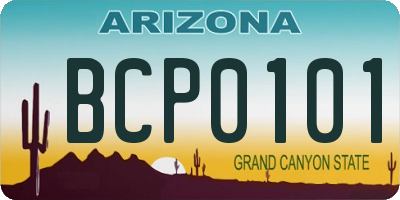 AZ license plate BCP0101