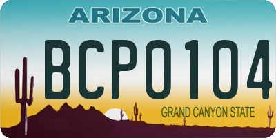 AZ license plate BCP0104