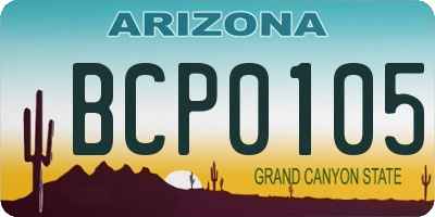 AZ license plate BCP0105