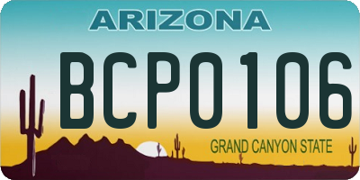 AZ license plate BCP0106