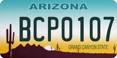 AZ license plate BCP0107