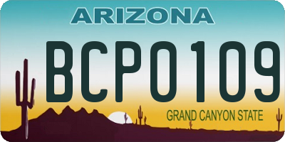 AZ license plate BCP0109